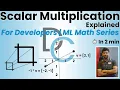 Scalar Multiplication of Vectors in Python - Explained Visually in 2 Mins