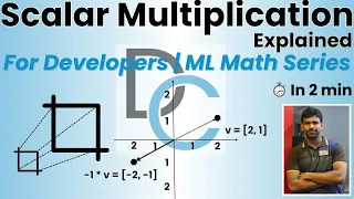Scalar Multiplication of Vectors in Python - Explained Visually in 2 Mins