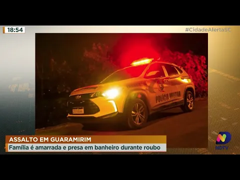 Assalto em Guaramirim: família é amarrada e presa em banheiro durante roubo