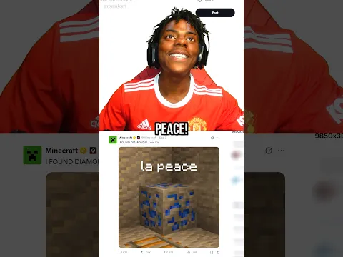 IShowSpeed Reacts To Minecraft Posting La Peace! 😭
