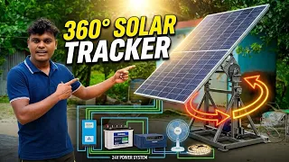 How to Make Automatic 360° Rotating Solar Panel Tracking Stand | DIY Full Setup & Wiring ☀️🛠️