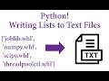 Python Writing Lists to Text Files