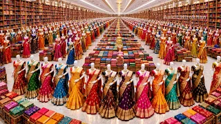 सूरत की सबसे बड़ी फैक्ट्री Surat Saree Wholesale Market | Best Saree Manufacturer in Surat
