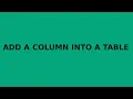Add a column within a table using postgresql