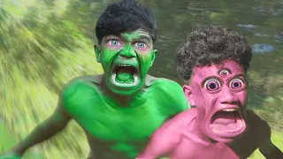 HULK Funny Transformation chasing skinny Redhulk with Scary Roar