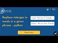 Replace interges into words in a given phrase - python