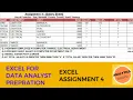 Excel Assignment 4 EXCEL 50 PRACTICE ASSIGNMENT SERIES EXCEL BASICS FOR DATA ANALYSIS