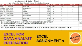 Excel Assignment 4 EXCEL 50 PRACTICE ASSIGNMENT SERIES EXCEL BASICS FOR DATA ANALYSIS