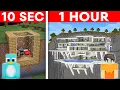 10 Seconds vs 1 Hour MODERN MOUNTAIN House Build Challenge in Minecraft