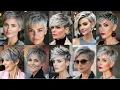 Grey Hair Cuts Over 50 Short Grey Hair Ideas Grey Curly Hair Feminine Pixie Haircut Edgy Pixie Hair