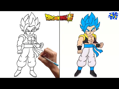Download MP3 Gogeta Blue Drawing || How to Draw Gogeta Super Saiyan Blue Full Body from Dragon Ball Super