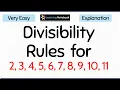 Divisibility rules for 2 3 4 5 6 7 8 9 10 and 11 divisibility by numbers