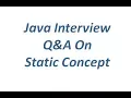 Java Interview Q A on Static Concept