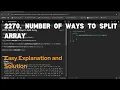 Number of Ways to Split Array Leetcode 2270