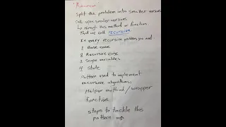 Recursion Algorithm Concept using Helper function Pattern