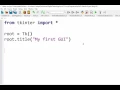 Tkinter - Creating the main window