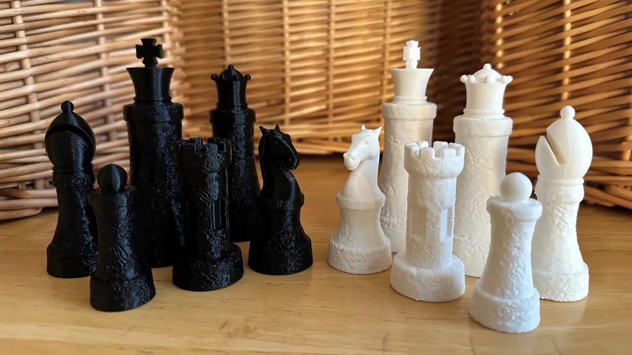 Marble Textured Chess Pieces