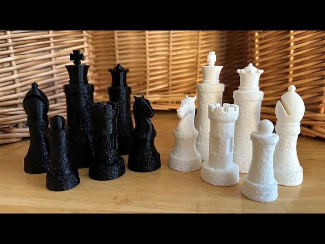 Marble Textured Chess Pieces video thumbnail