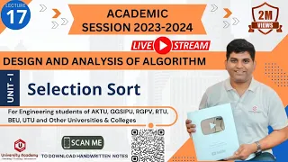 DAA17 Sorting Algorithms Selection Sort Concept Algorithm Examples Time And Space Complexity