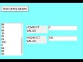 HOW TO FIND LOWEST AND HIGHEST VALUE OF ARRAY VALUES USING VISUAL BASIC