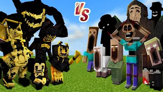 Bendy Ink Demon vs. The Dwellers | Minecraft (Aura Farming!)