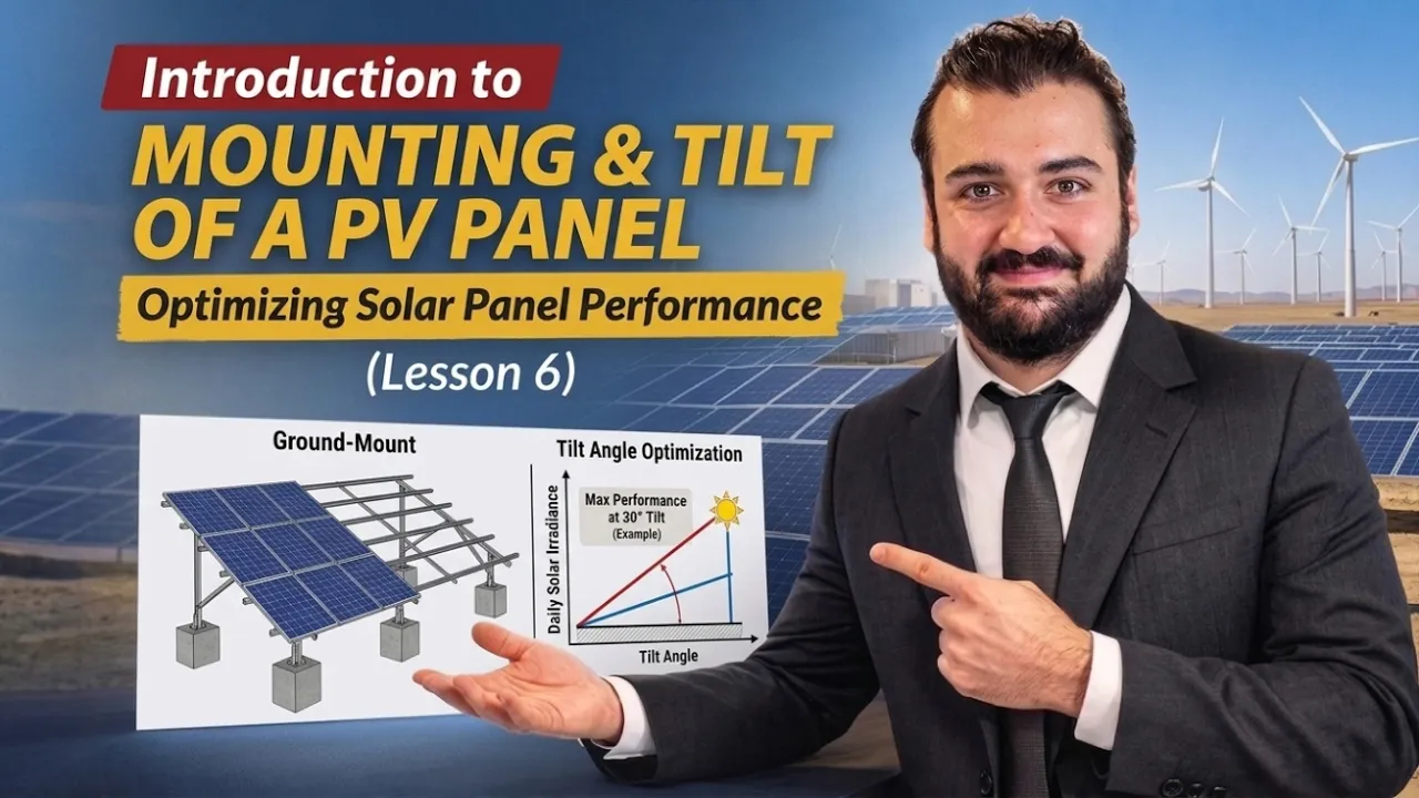 Mounting and Tilt Angle of a PV Panel: Optimizing Solar Panel Performance (Lesson 6)