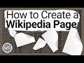How to Create a New Wikipedia Page Tutorial