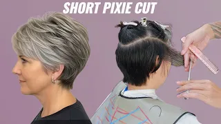 Pixie Cut Technique Short Layered Haircut Tutorial Step-by-Step Professional Haircut