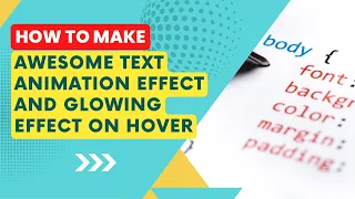 CSS Glowing Text Hover Effects Quick HTML CSS Tutorial For Beginner