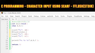 5 b C Programming - Character Input Using Scanf