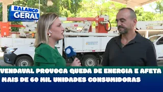 Blumenau: vendaval provoca queda de energia e afeta mais de 60 mil unidades consumidoras