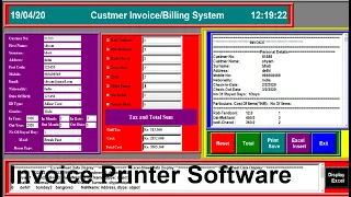 Python Made Invoice Management Software with Excel Database-Printing Saving Displaying - In English