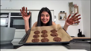 Healthy Chocolate Oat Hazelnut Cookies | Easy Homemade Recipe 🍪🍫