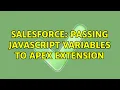 Salesforce Passing Javascript variables to Apex Extension