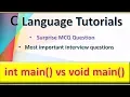 int main vs void main C Language Tutorial