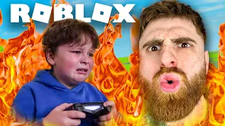 Kinderen Ragebaiten op Roblox