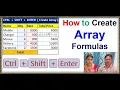 How to Create Array Formulas in Excel excel array formula excel
