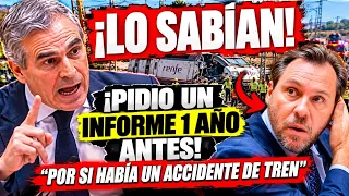 ¡OSCAR PUENTE ENTRA EN PÁNICO! SALE A LA LUZ un INFORME de ANTES del ACCIDENTE TREN DE URDA TOLEDO
