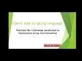 Develope JavaScript to implements Array In marathi C N Gund
