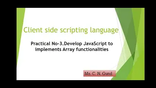 Develope JavaScript to implements Array In marathi C N Gund