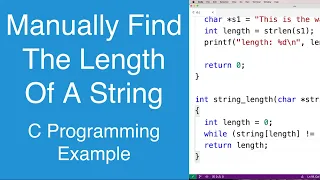 Manually Find The Length Of A String C Programming Example