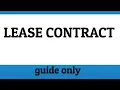 LEASE CONTRACT - GUIDE ONLY
