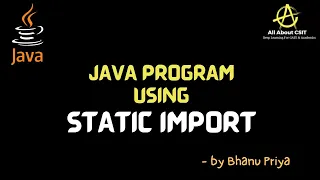 Usage of static import in Java program example lec 66 Java Tutorial