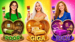 Biedna vs Bogata vs Giga Bogata! Wyzwanie Dom z Kartonu i Dream Home Makeover