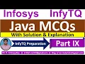 InfyTQ Java MCQs Java MCQs for Infytq 2023 Java MCQs Solution Explanation Part-9