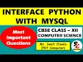 Interface Python with MYSQL Important Question Answers Class 12 Computer Science