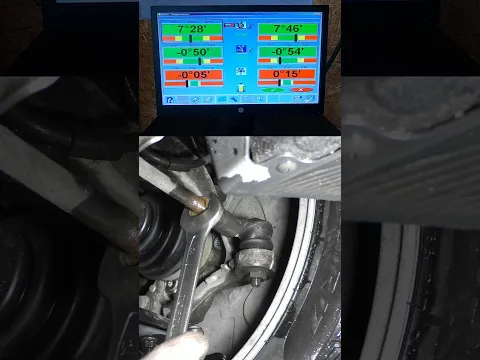 Wheel alignment — adjusting toe from red to green