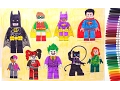 THE LEGO BATMAN MOVIE Batman Robin Superman Batgirl Harley Quinn Joker Coloring Pages