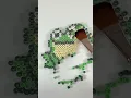 Cute Frog Reverse Perler Bead Rainbow Splash