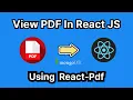 How to View Pdf in React using React PDF React PDF Viewer Full setup React PDF React JS